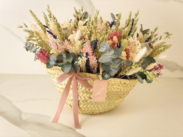 CESTA DE FLORES PRESERVADA ROSE