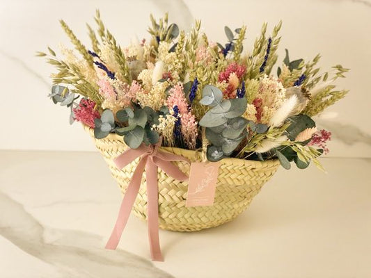 CESTA DE FLORES PRESERVADA ROSE