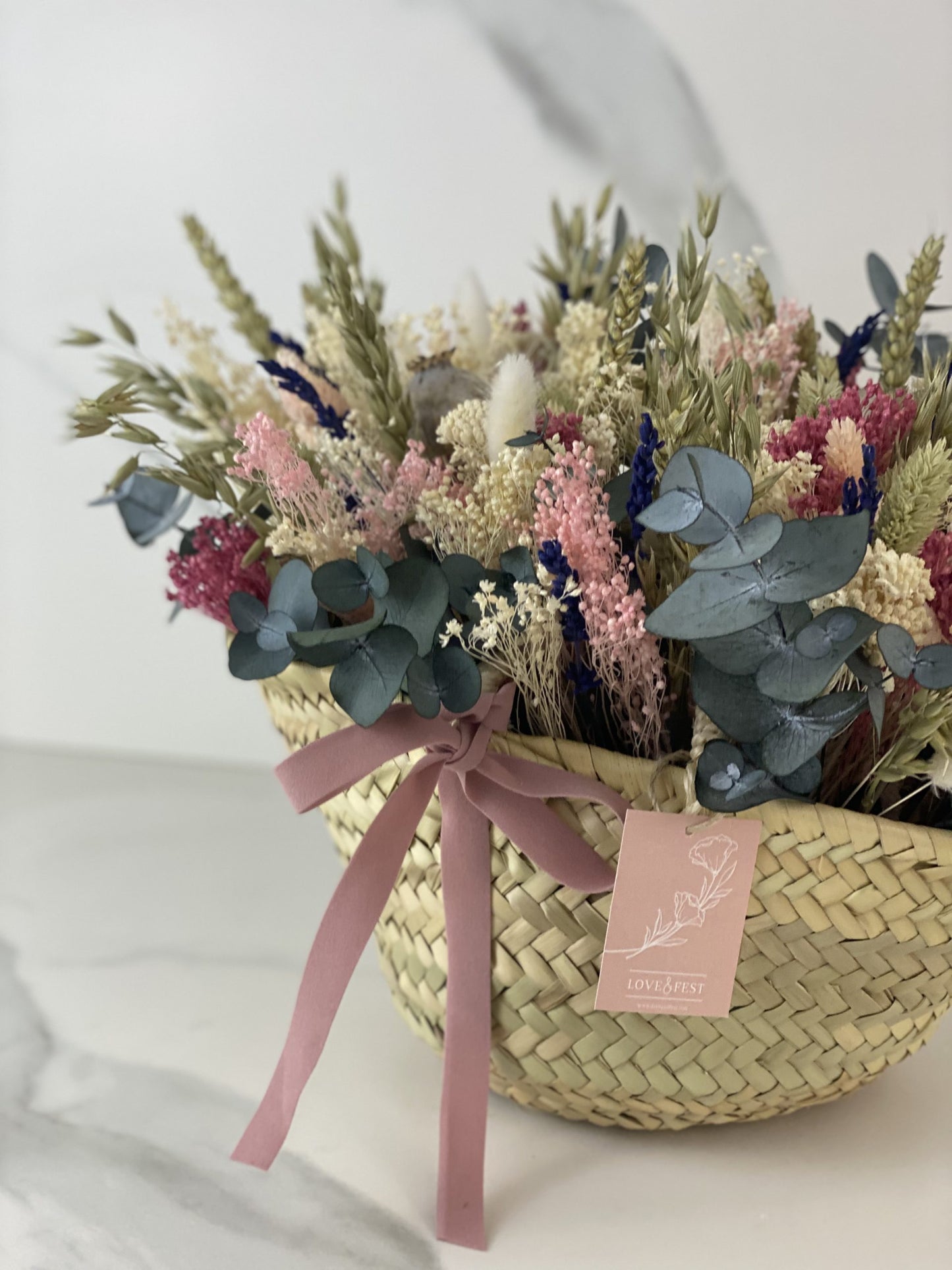 CESTA DE FLORES PRESERVADA ROSE